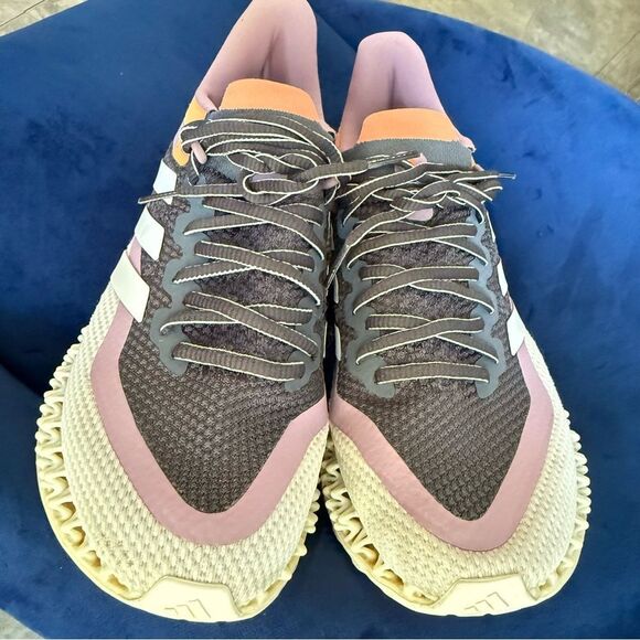 ADIDAS 4D FUSIO WOMEN’S RUNNING SHOES –GRAY / LILAC PURPLE / ORANGE –SIZE 8.5 US - Picture 7 of 17